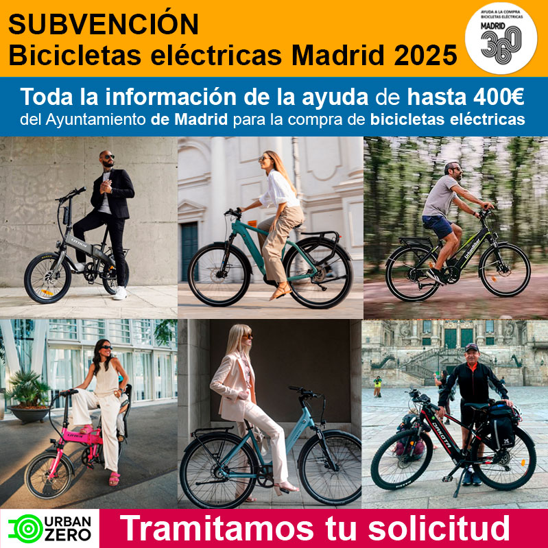 subvención bicicleta eléctrica Madrid - ayuda de 400€ - URBAN ZERO